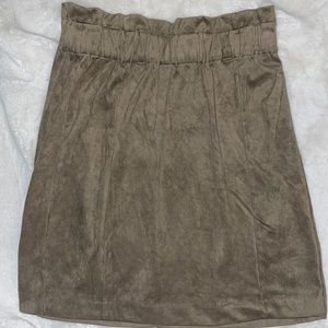 Dynamite brown suede skirt, with removal tie